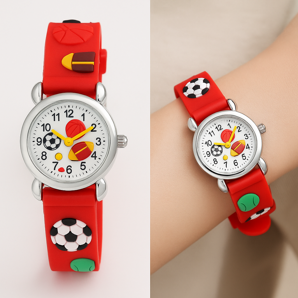 High Quality Cute Football Cartoon Children Watch